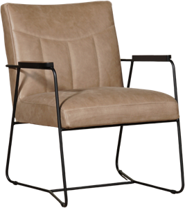 Leren stock fauteuil right 107 bruin, bruin leer, bruine stoel