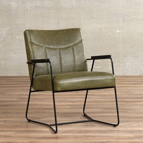 Leren fauteuil Right - Vintage Leer Olive