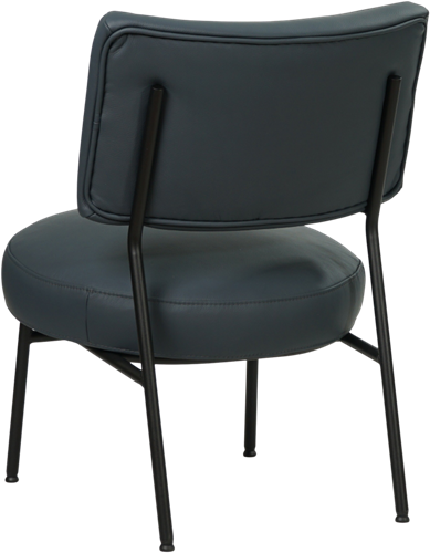 Leren ronde fauteuil Rondo - Toledo Leer Marine-3