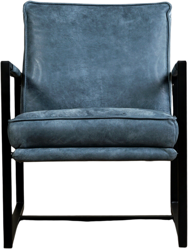 Leren design fauteuil Secret - Kenia Leer Denim-2