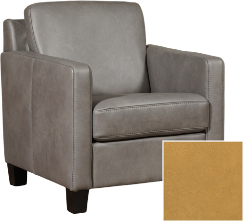 Leren fauteuil Smart - Granada Amber - Poot hout, Bruin