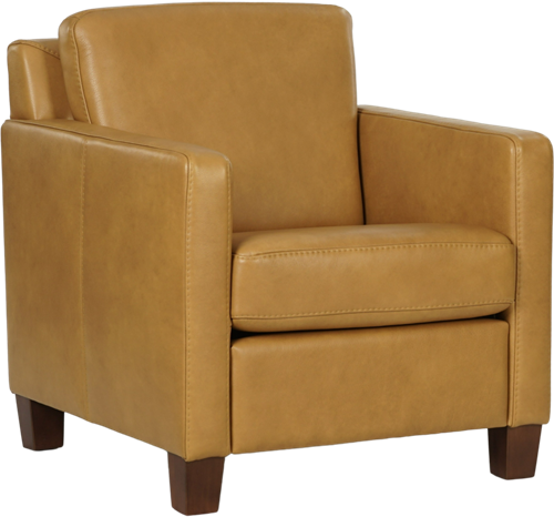 Leren fauteuil Smart - Granada Amber (cognac) - Poot hout, Bruin