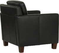 Leren fauteuil Smart - Granada leer Black - Hout bruin-2