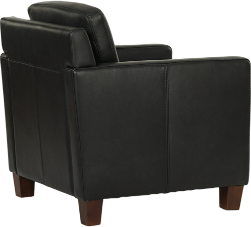 Leren fauteuil Smart - Granada leer Black - Hout bruin-2
