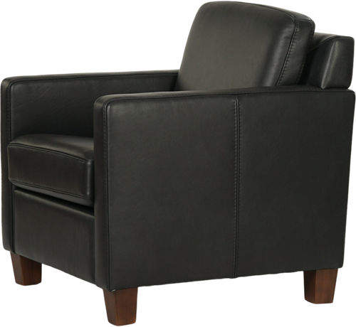 Leren fauteuil Smart - Granada leer Black - Hout bruin-3