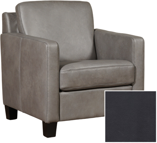 Leren fauteuil Smart - Granada leer Black - Hout bruin