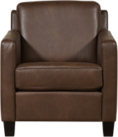 Leren fauteuil Smart - Granada leer Chocolate - Hout zwart-2