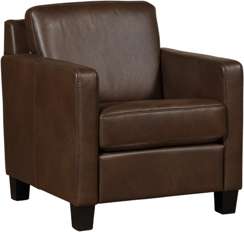 Leren fauteuil Smart - Granada leer Chocolate - Hout zwart