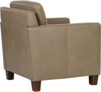 Leren fauteuil Smart - Granada leer Taupe - Hout bruin-2