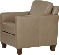 Leren fauteuil Smart - Granada leer Taupe - Hout bruin-3