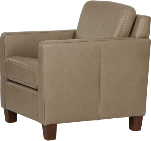 Leren fauteuil Smart - Granada leer Taupe - Hout bruin-3