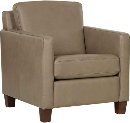 Leren fauteuil Smart - Granada leer Taupe - Hout bruin