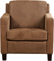 Leren fauteuil Smart - Kenia Leer Brown - Hout bruin-2
