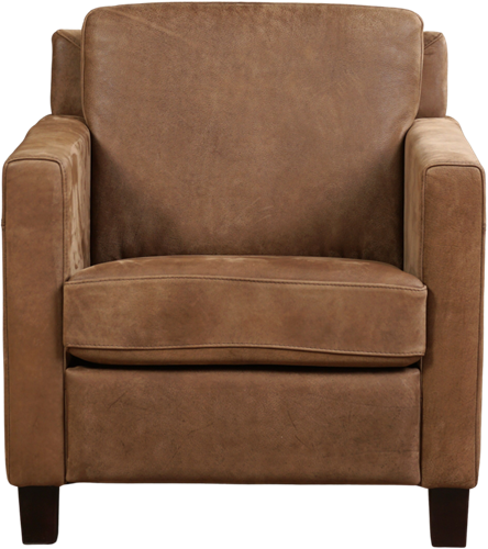 Leren fauteuil Smart - Kenia Leer Brown - Hout bruin-2
