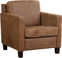 Leren fauteuil Smart - Kenia Leer Brown - Hout bruin