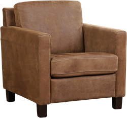Leren fauteuil Smart - Kenia Leer Brown - Hout bruin