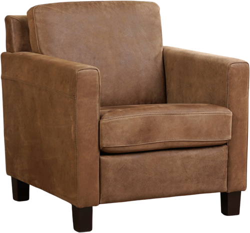 Leren fauteuil Smart - Kenia Leer Brown - Hout bruin