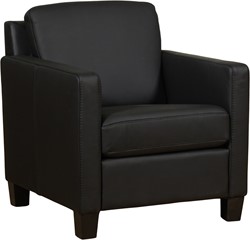 Leren fauteuil Smart - Toledo Leer Nero - Hout zwart
