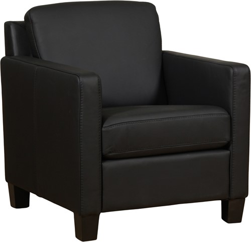 Leren fauteuil Smart - Toledo Leer Nero - Hout zwart