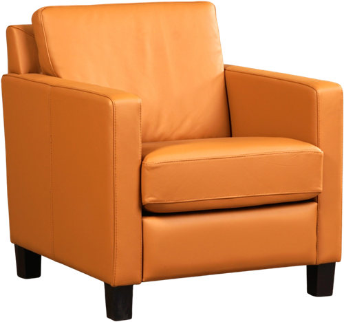 Leren fauteuil Smart - Toledo Leer Sabbia - Hout bruin