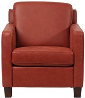 Leren fauteuil Smart - Vintage Leer Burgundy - Hout bruin-2