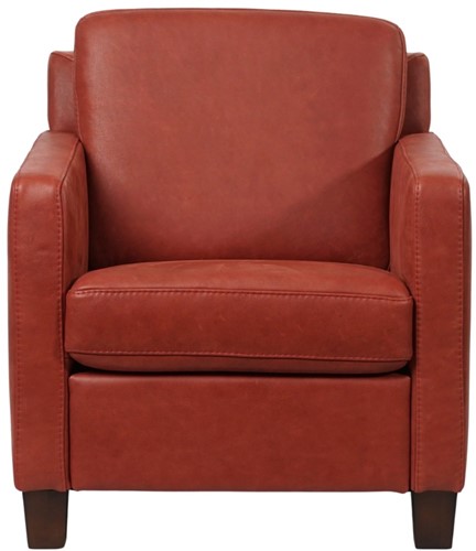 Leren fauteuil Smart - Vintage Leer Burgundy - Hout bruin-2