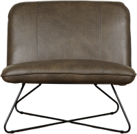 Leren brede design fauteuil Smile zonder armleuning - Granada leer Ash-2