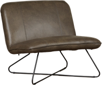 Leren brede design fauteuil Smile zonder armleuning - Granada leer Ash
