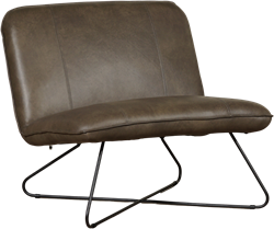 Leren brede design fauteuil Smile zonder armleuning - Granada leer Ash