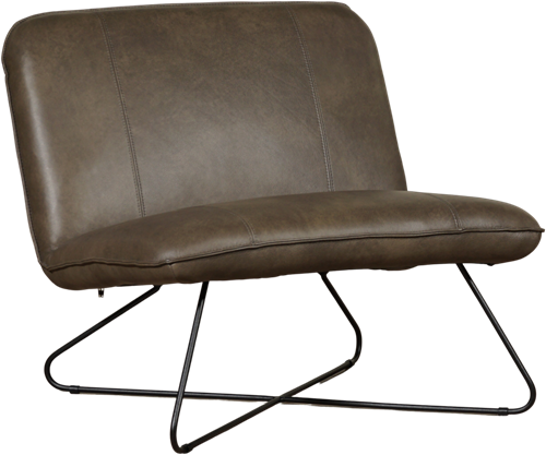 Leren brede design fauteuil Smile zonder armleuning - Granada leer Ash