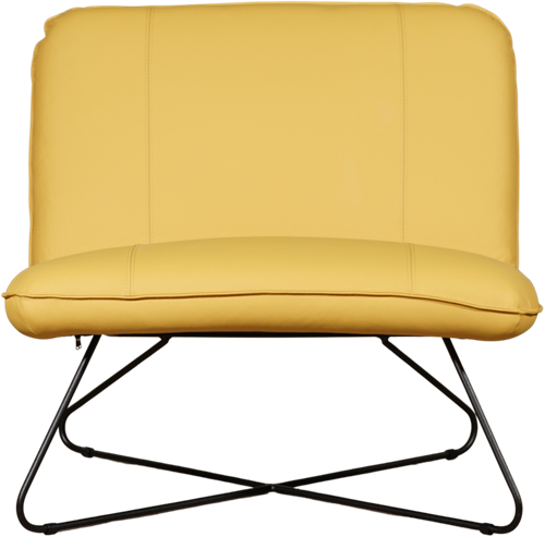 Leren brede design fauteuil Smile zonder armleuning - Toledo Leer Giallo-2