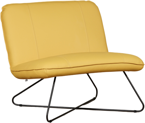 Leren brede design fauteuil Smile zonder armleuning - Toledo Leer Giallo