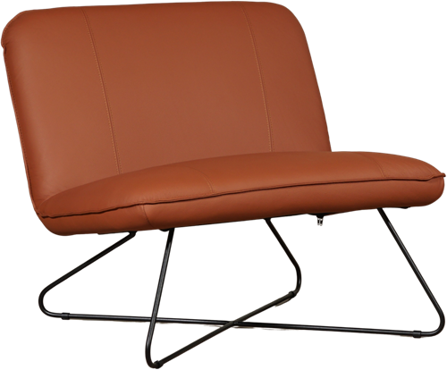 Leren brede design fauteuil Smile zonder armleuning - Toledo Leer Natur