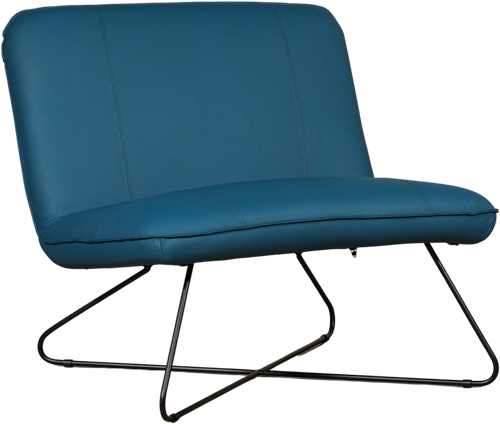 Leren brede design fauteuil Smile zonder armleuning - Toledo Leer Turquoise