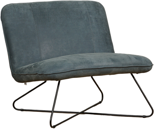 Leren brede design fauteuil Smile zonder armleuning - Kenia Leer Denim