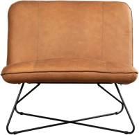 Leren brede design fauteuil Smile zonder armleuning - Rancho Leer Clay-2