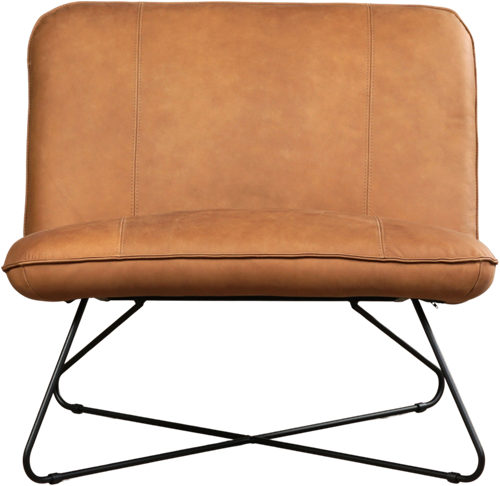 Leren brede design fauteuil Smile zonder armleuning - Rancho Leer Clay-2