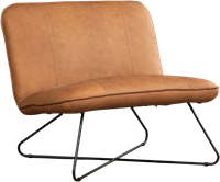 Leren brede design fauteuil Smile zonder armleuning - Rancho Leer Clay