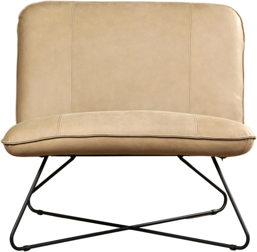 Leren brede design fauteuil Smile zonder armleuning - Rancho Leer Stone-2