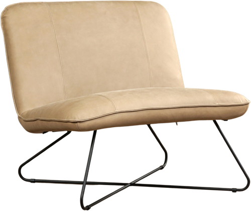 Leren brede design fauteuil Smile zonder armleuning - Rancho Leer Stone