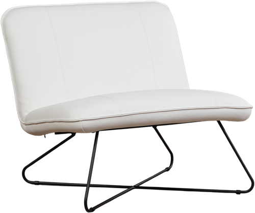 Leren brede design fauteuil Smile zonder armleuning - Toledo Leer Purewhite