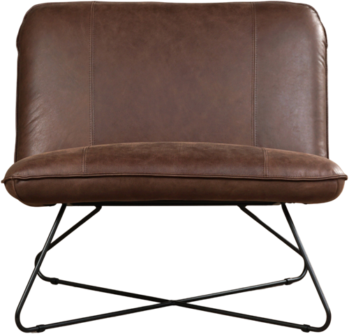 Leren brede design fauteuil Smile zonder armleuning - Vintage Leer Brown-2