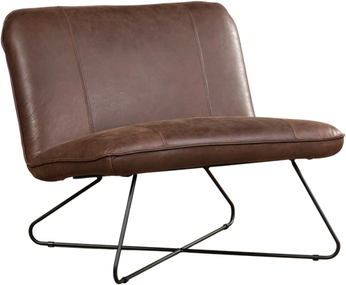 Leren brede design fauteuil Smile zonder armleuning - Vintage Leer Brown