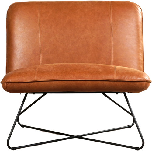 Leren brede design fauteuil Smile zonder armleuning - Vintage Leer Cognac-2