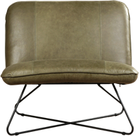 Leren brede design fauteuil Smile zonder armleuning - Vintage Leer Olive-2