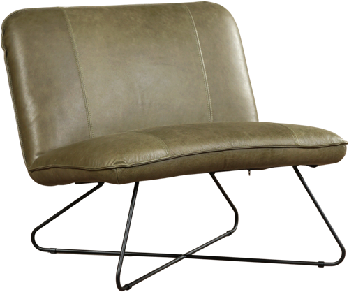 Leren brede design fauteuil Smile zonder armleuning - Vintage Leer Olive