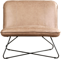 Leren brede design fauteuil Smile zonder armleuning - Vintage Leer Taupe-2