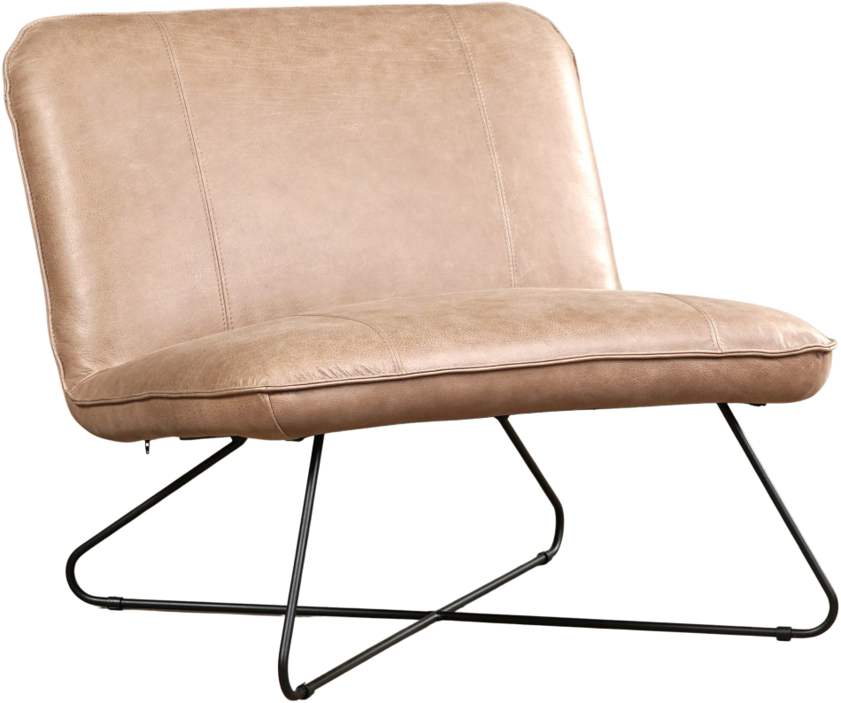 Verlichting Slink biologie Leren brede design fauteuil Smile zonder armleuning - Vintage Leer Taupe  ShopX