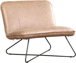 Leren brede design fauteuil Smile zonder armleuning - Vintage Leer Taupe