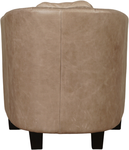 Taupe leren landelijke kuipstoel Press Special - poot hout zwart - Vintage Leer Taupe (taupe leer)-3